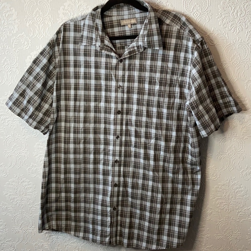 4/$20 Denver Hayes plaid short sleeve button up